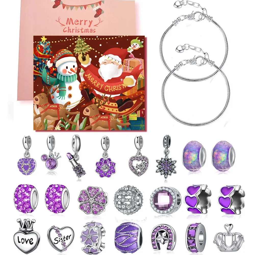 

Advent Calendar 2025 Girls Charm Bracelets Making Kit For Kids Xmas Countdown Calendars Jewelry For Toddler Kids Teens Girls