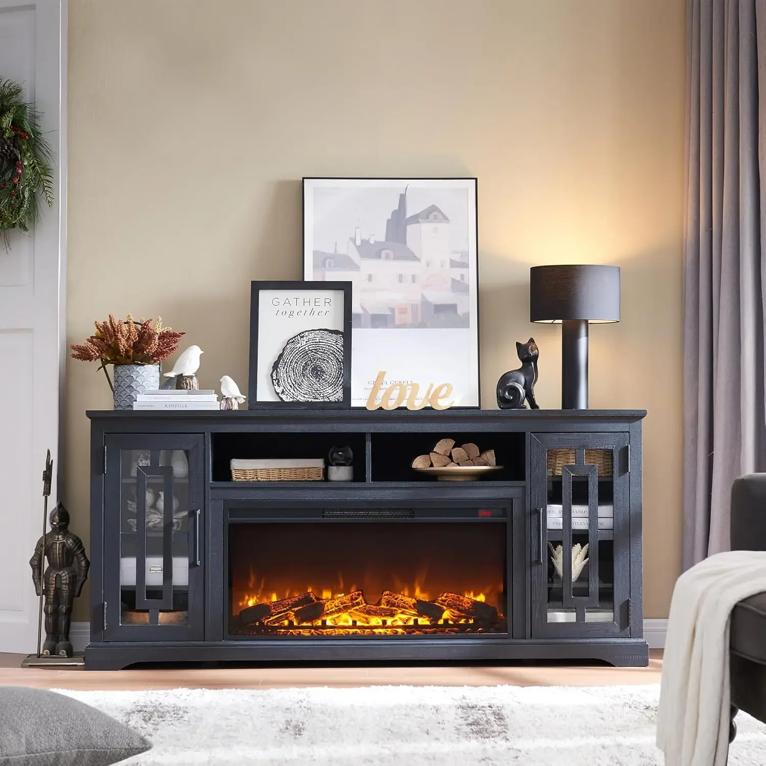 Fireplace TV Stand with 36