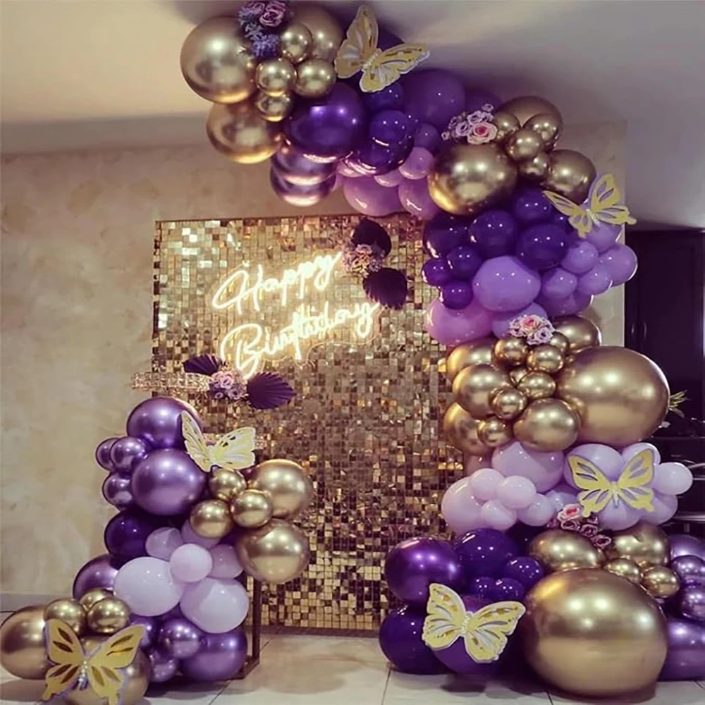 5/10/12 بوصة معدنية الذهب الأرجواني بالونات الفضة الشمبانيا الذهب الأزرق بالون حفلة عيد ميلاد استحمام الطفل الزفاف الديكور Globos #6