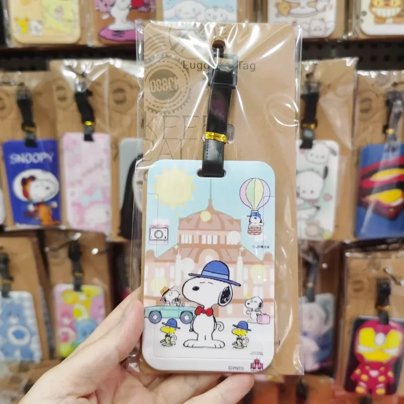 Snoopy Luggage Tag Creative Cartoon Suitcase Pendant Silicone Luggage Name ID Address Label Portable Travel Accessories Label