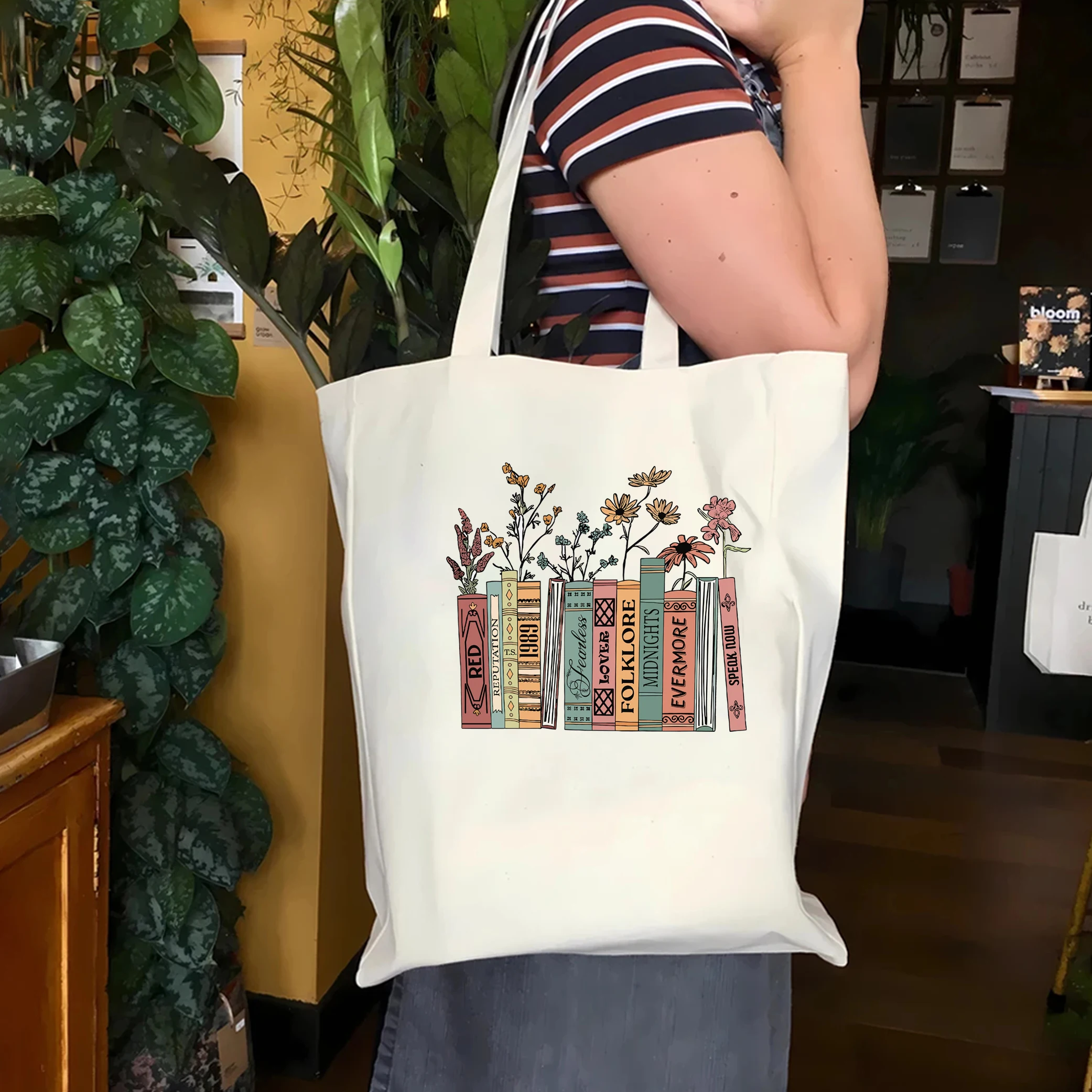 Albums As Books Music tote bag Trendy Aesthetic For Book Lovers Canvas Folk Music tote bag Country Music tote TS merch swifties