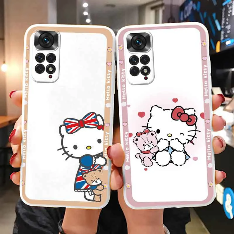 Cute Phone Case For Xiaomi Redmi Note 11 11S 12 Not11 Note12 Pro 4G Girl Kuromi Hello Kitty Anime Silicone Soft TPU Back Cover