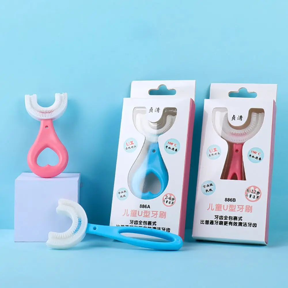 

Soft Baby Children 2-12 Years Old Silicone with Handle Teeth Cleaning Brushes Toothbrushes Oral Care U-Shape Toothbrushes