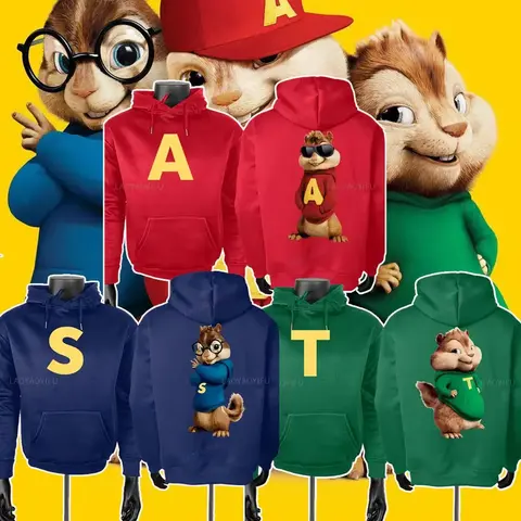 La nueva sudadera con capucha para mujer Alvin y chipmunk moda casual ropa deportiva con capucha Alvin Chipmunk disfraz de Halloween jersey para mujer top