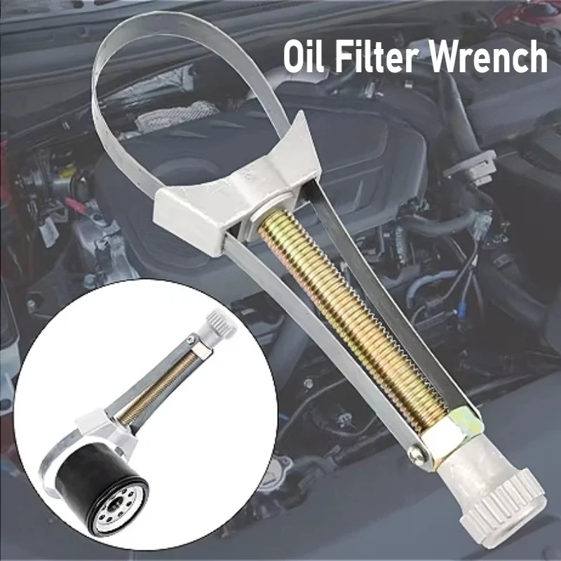 Hand Tools Car Oil Filter Removal Tool Adjustable 60mm to120mm Diameter Steel Strap Wrench
