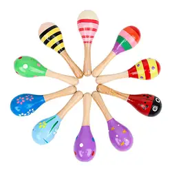 Maracas Party Favors 10PCS Party Wooden Maracas Shakers Cute Egg Shaker For Boys & Girls Musical Instrument Toys For Hand-Eye