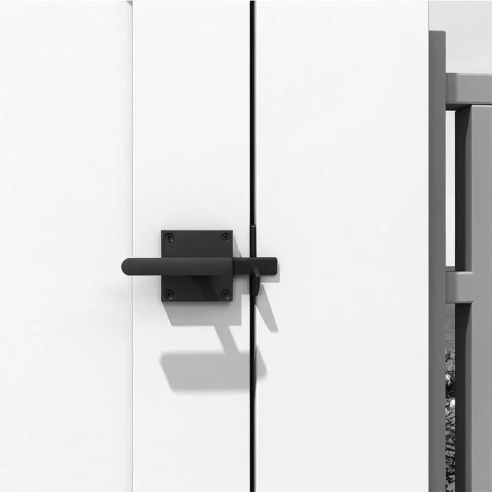 Heavy Duty Barn Door Handle Latch Double Sided Aluminum Hardware For Wood Fence Gates Security Access Black Lock
