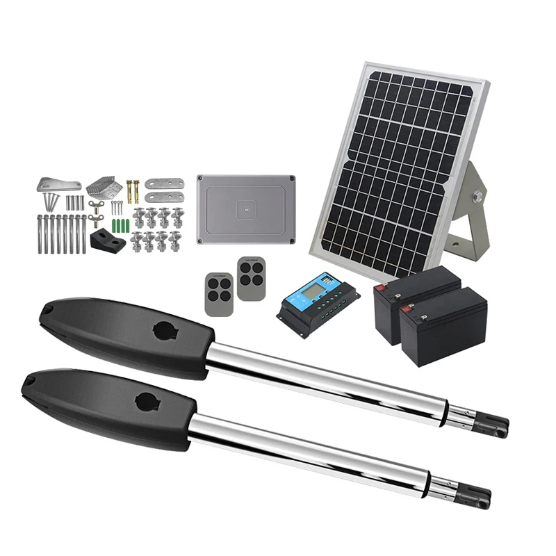Solar Battery Powered WiFi DC Automatic Swing Gate Opener for Driveway Security Access Control System