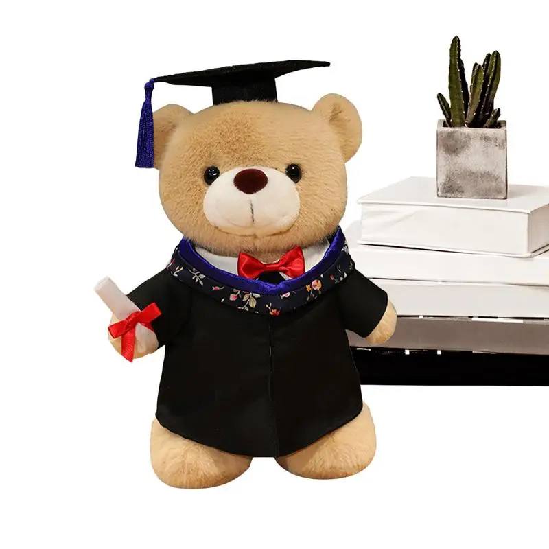 

Выпускной медведь, плюшевая кукла, мягкая плюшевая игрушка, мягкая игрушка с платьем, шляпой, милая декоративная подушка, школьный домашний декор для дошкольников