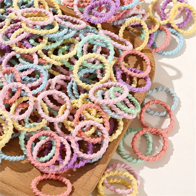 280/300Pcs Small Elastic Hair Bands for Girls Children Rubber Band Basic Simple Candy Color Braided Scrunchies Hair Accessories