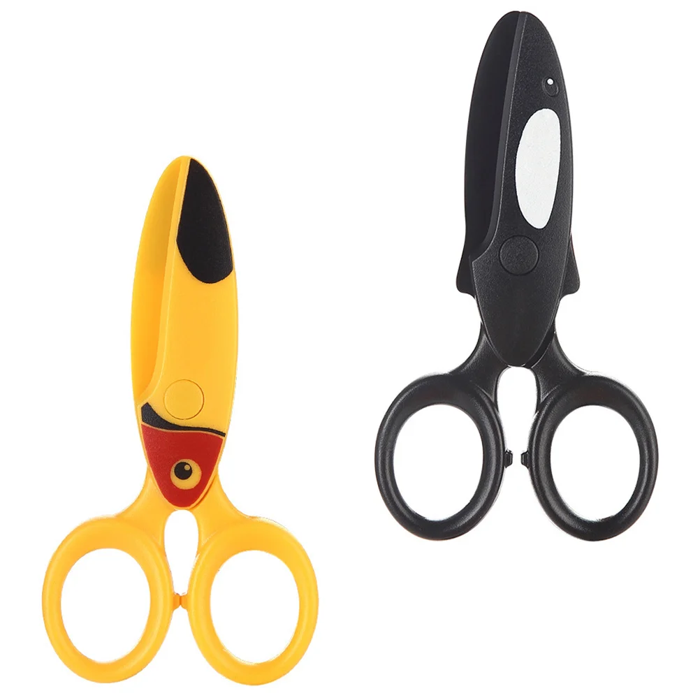 2Pcs Kids Plastic Scissors Safe Blunt Tip Children Cutting Tools for Crafts DIY Projects School Art Activities