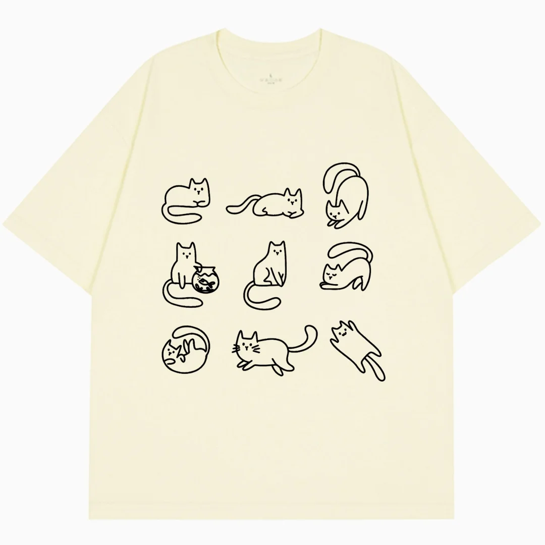 القط 9-شبكة مطبوعة الجرافيك تي شيرت الصيف موضة الترفيه الراقية تنوعا تنفس القطن الخالص الرجال والنساء تي شيرت