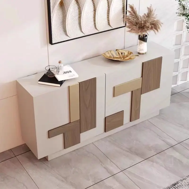 خزانة جانبية حديثة وبسيطة إيطالية خفيفة فاخرة لغرفة المعيشة تخزين جدار المنزل خزانة مدخل مصممة إسكندنافية خزانة شاي