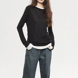 Women'S Loose Casual R0*Wool Bottoming Shirt Fall And Winter Models Round Neck Inside The Top T-Shirt