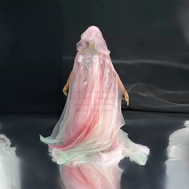 중국어 드레스 여성 고대 전통 자수 핑크 Hanfu 여성 요정 코스프레 의상 Hanfu 드레스 파티 쇼