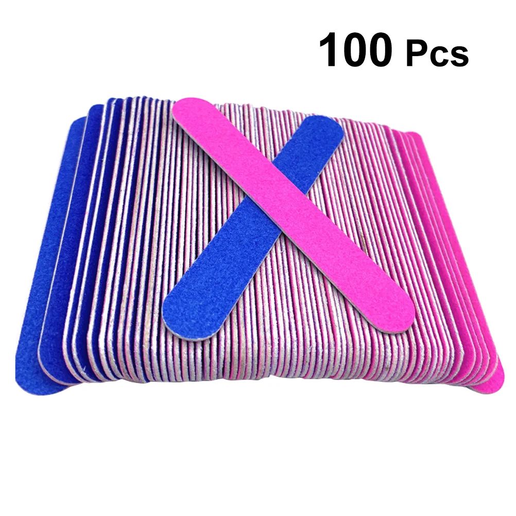 

100pcs 8cm Double Sided Nail Files Women Nail File Creative Nail Grinding Tool grinding nail file