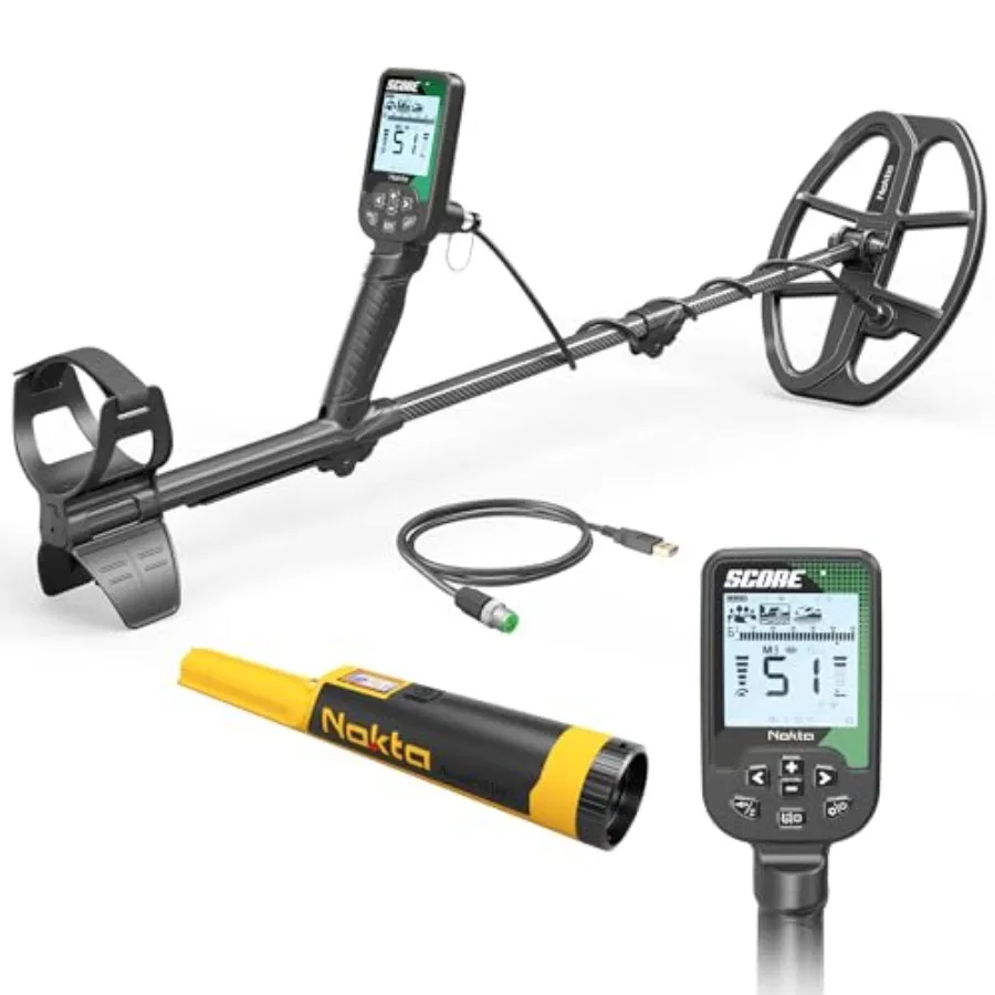 

Score Metal Detector for Adults - Fully Waterproof Rechargeable Multi-Frequency Easy-to-Use Detectors for Treasure Huntin