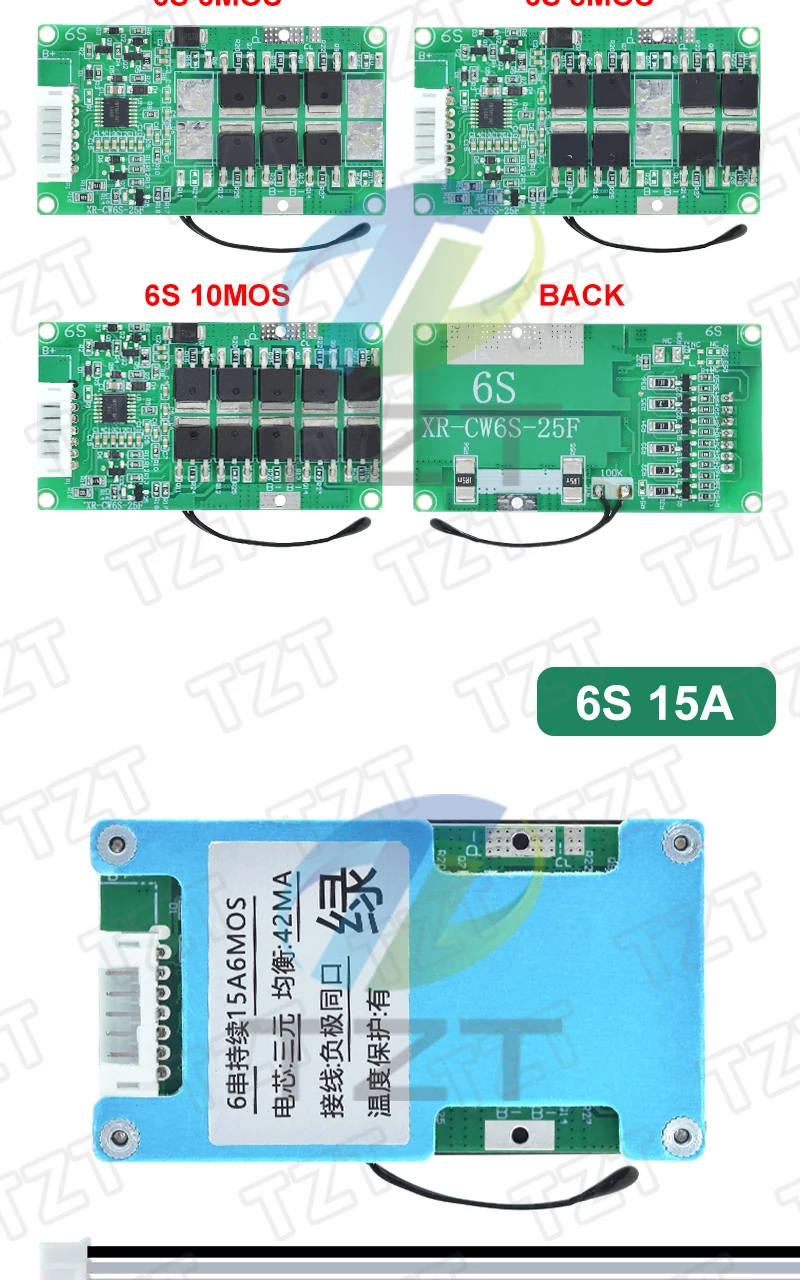 6S 15A 20A 25A 3,7V BMS Lithium-Batterie-Balancer-Platine mit NTC-Temperaturschutz und gemeinsamen Anschlüssen für E-Scooter – Detail 5