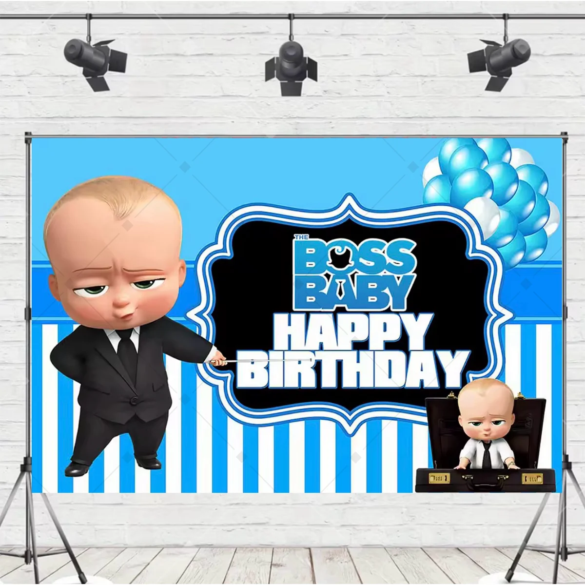 Cartoon Baby Junge Party Dekorationen Hintergrund Niedliches Baby & Kind Thema Kindergeburtstag Dekorationen Baby Taufe Banner Geschenk – Detail 7