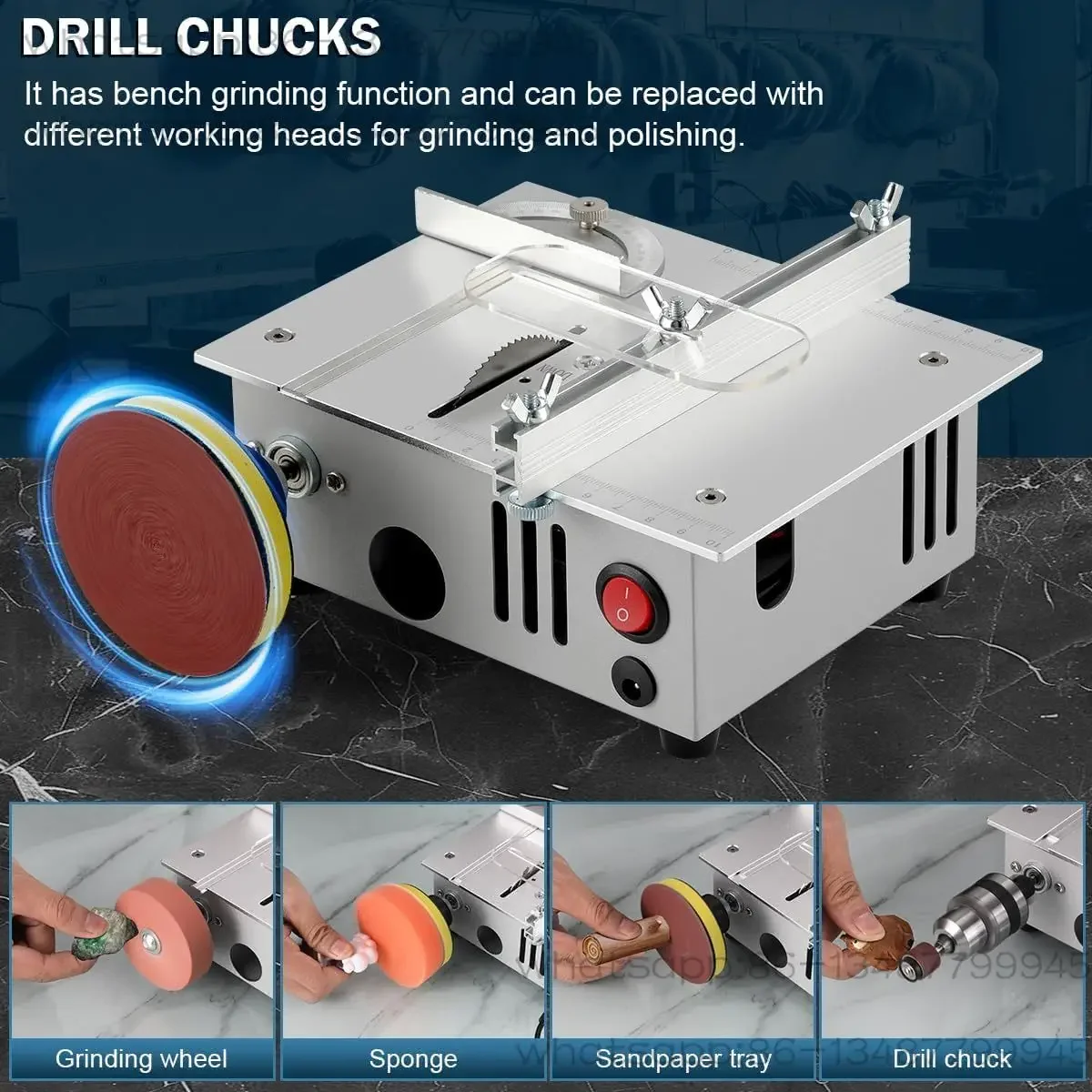 

Mini Table Saw,mini Table Saws for Crafts, Mini Multi Functional Table Saw, Dual-motor Control for Cutting, Grinding,engraving