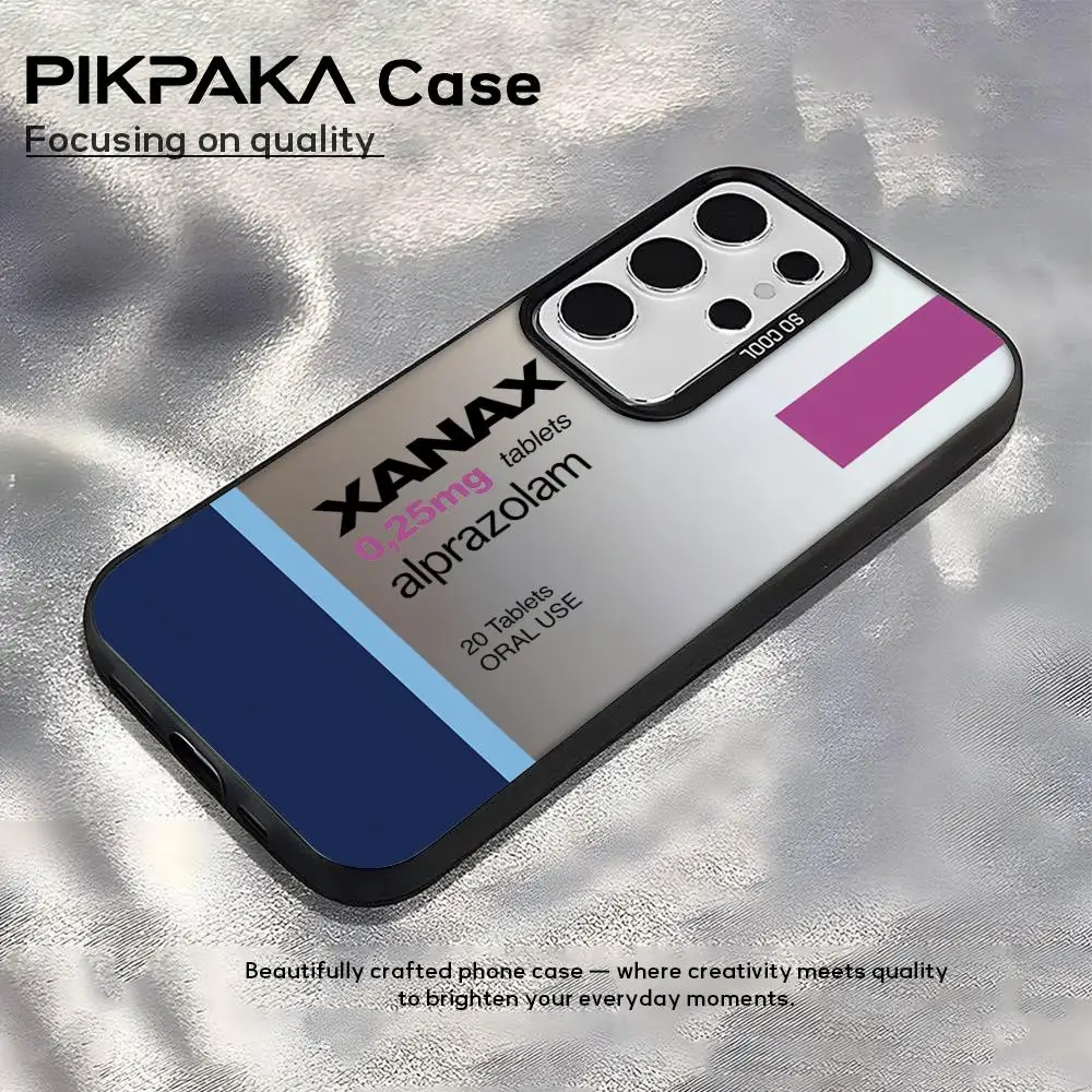 C-Chill Pill XANAXS Phone Case For Samsung Galaxy S25 Edge S24 S23 S22 S21 S20 Ultra Funda Silicone Silver cover