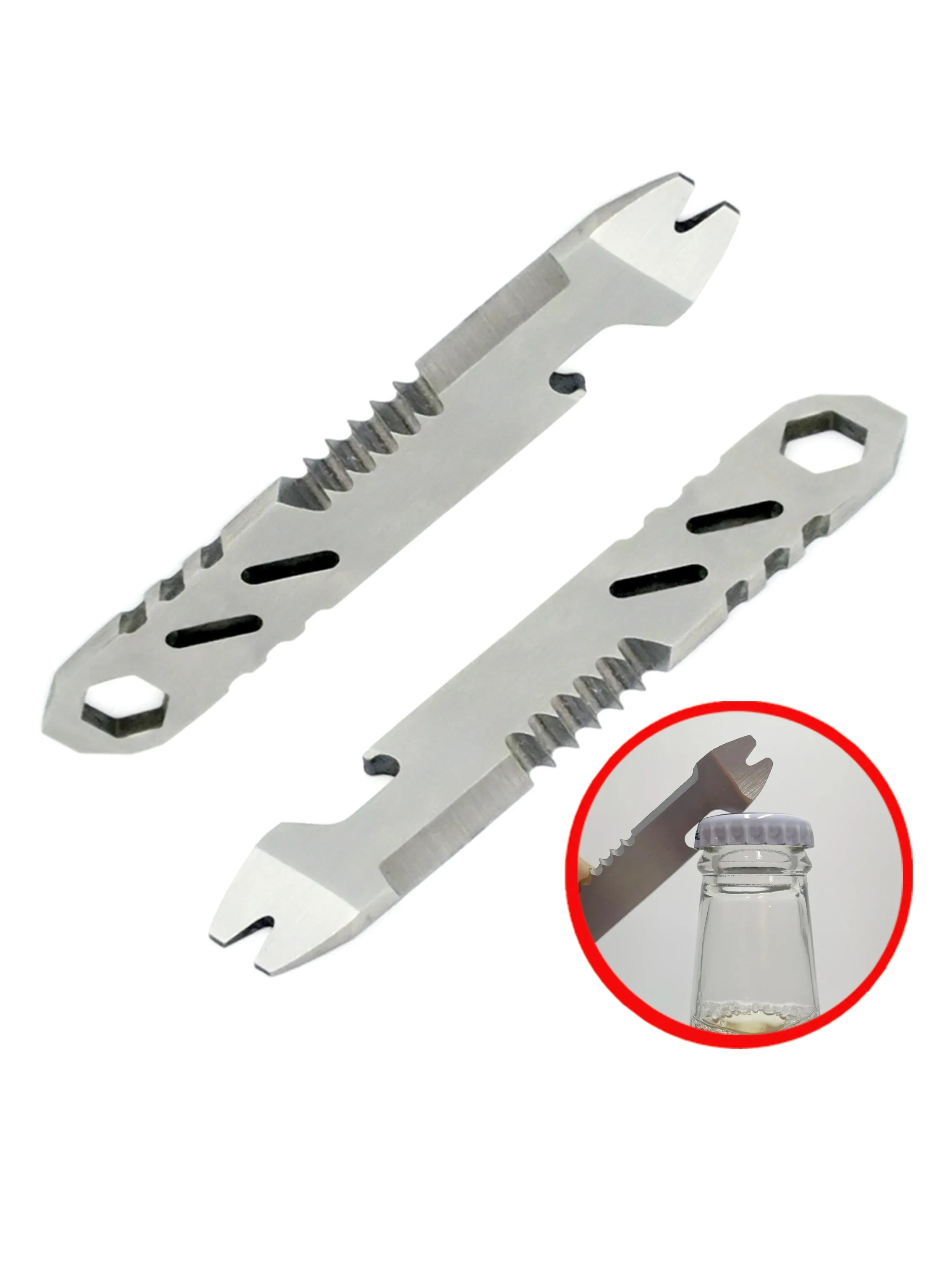 AliExpress Other New Mini Stainless Steel Multifunctional Pry Bar, Mini EDC Hex Wrench, Bottle Opener, Portable Outdoor Bicycle Repair Tool