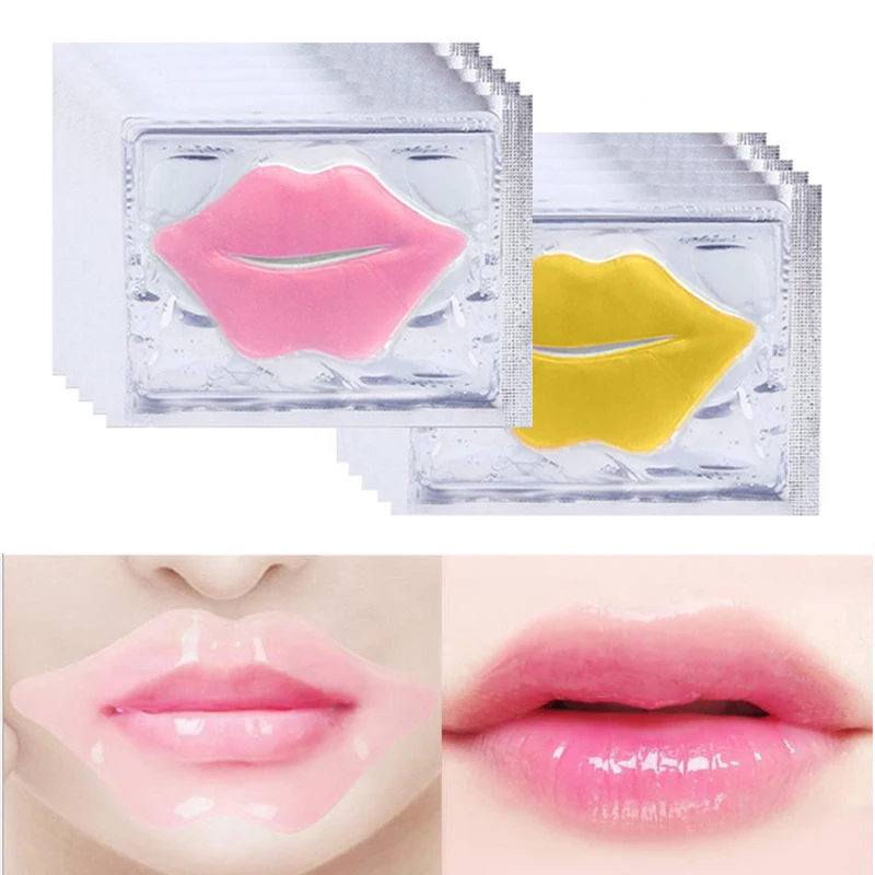 20pcs Crystal Collagen Lip Mask Lips Plumper Pink Lip Patches Moisturizing Lips Masks Korean Cosmetics Skin Care for Beauty