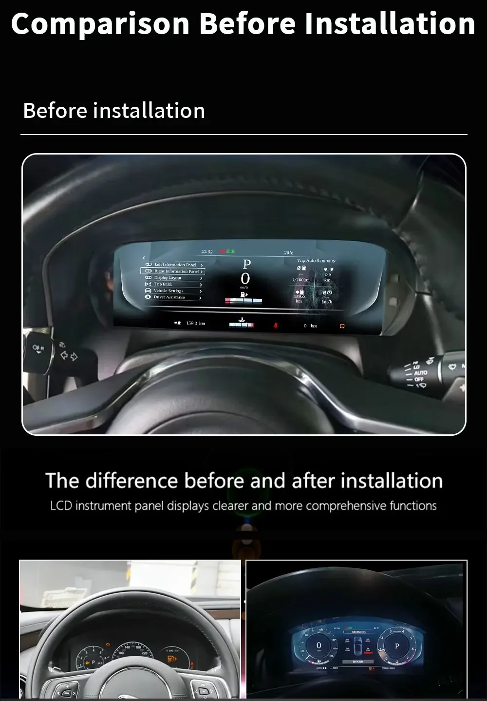 

YYL LCD Instrument Digital Cluster For Jaguar XJL 2010-2019 XE/F-PACE/XFL/F-TYPE E-PACE 16-19 Linux Dashboard Speedometer Panel
