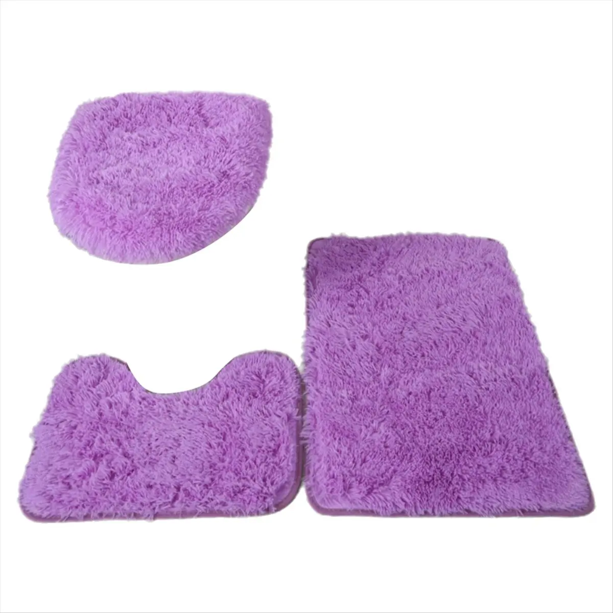 A79G Toilet Seat Cover 3Pcs Bath Mat Shower Room Floor Rug Home Bathroom Anti-Slip Absorbent Doormat Bathtub Decor Carpet A