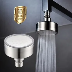 304 stainless steel brushed pressurized water-saving shower head, small top spray, bathroom shower head, detachable and washable