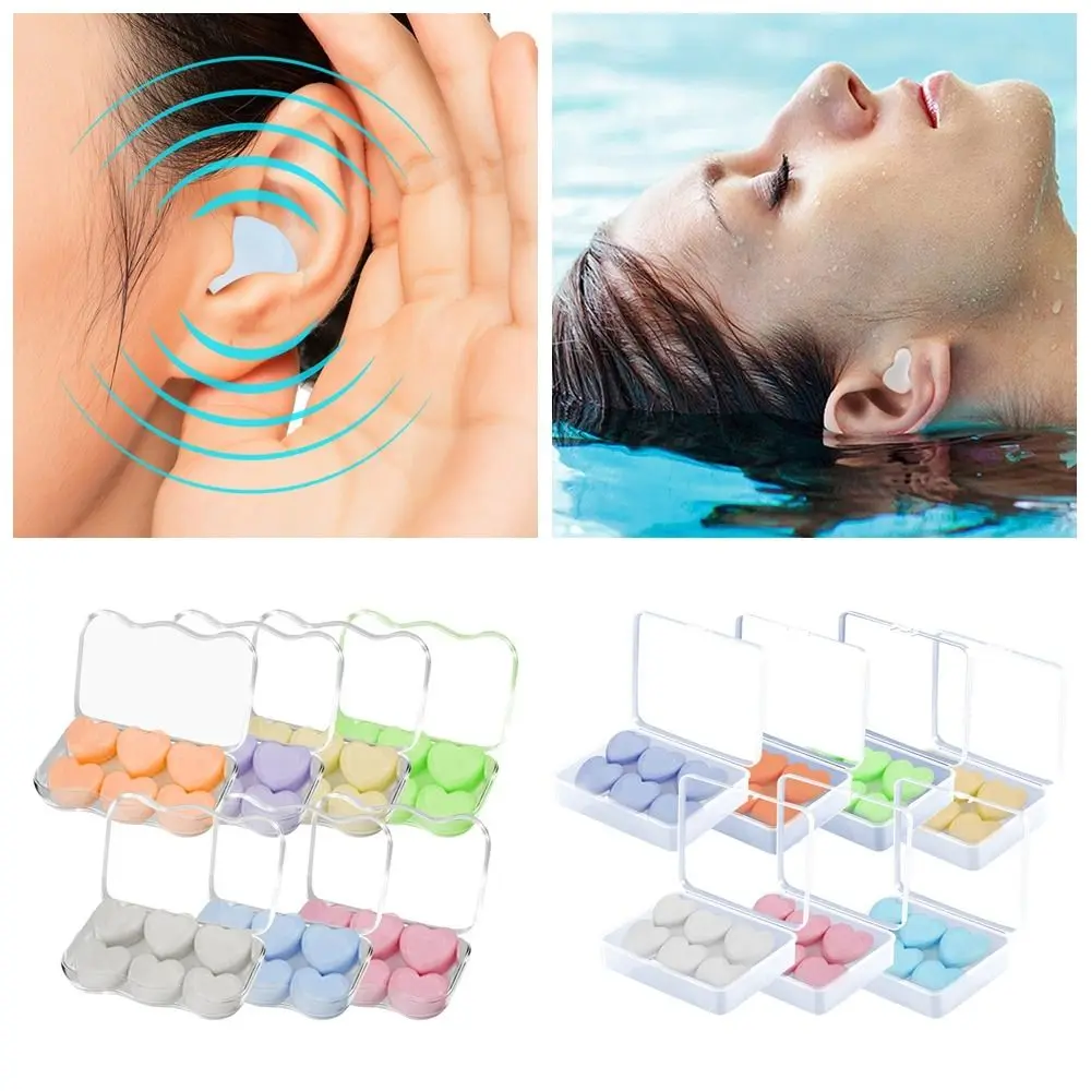 3 زوج متعدد الألوان الأذن المقابس الحد من الضوضاء لينة سيليكون عزل الصوت غطاء للأذنين العجن مكافحة الضوضاء السباحة سدادات للجنسين