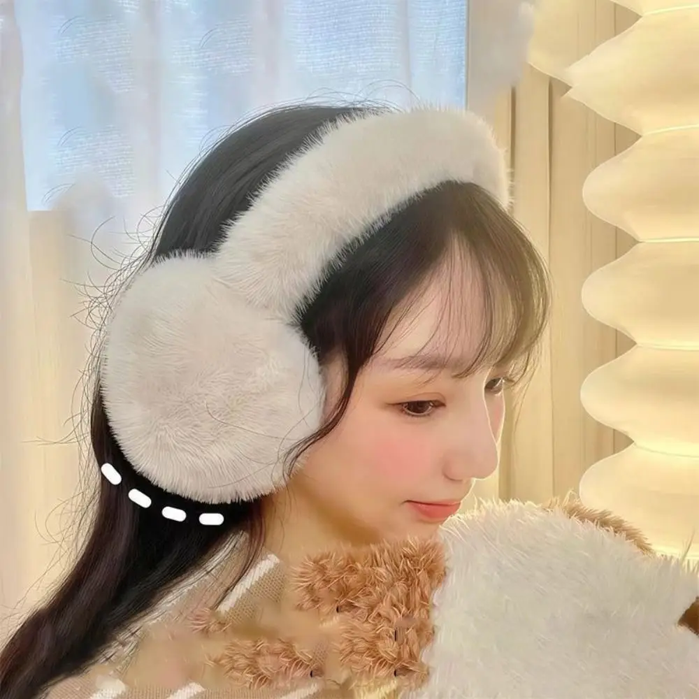 Fashion Winter Warm Soft Plush Earmuffs Women Men Ear Warmer Foldable Earflaps Cold Protection Faux Fur Ear-Muffs