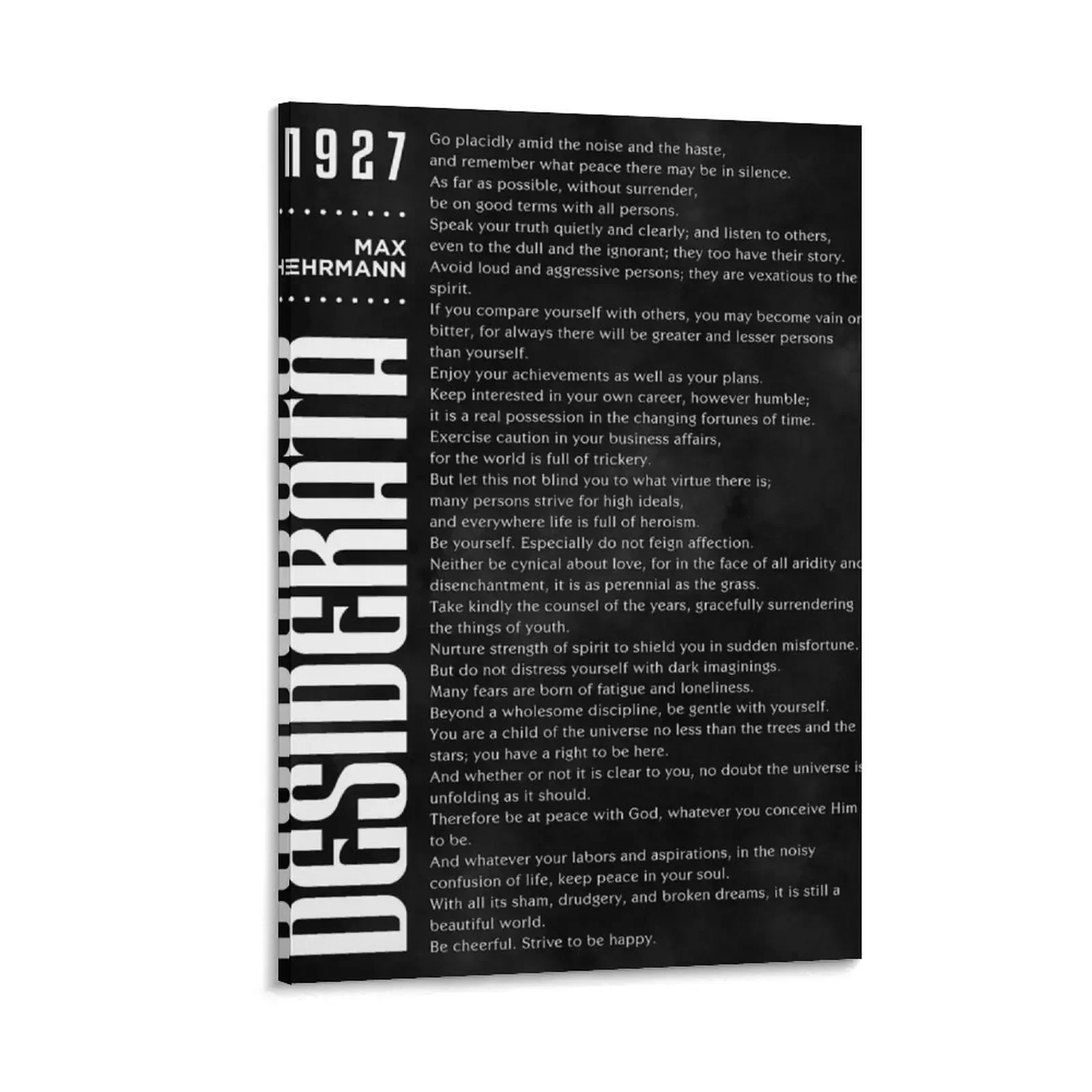 

Desiderata, Max Ehrmann - Typography Print 12 - Literary Poster Canvas Painting posters for room Paintings