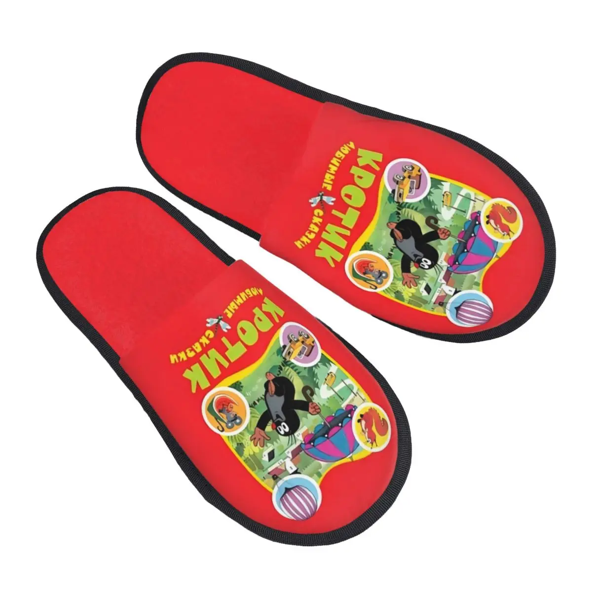 

Женские тапочки из пены с эффектом памяти в чешском стиле «Маленький крот» из мультфильма «Анима», мягкие потертые тапочки с эффектом памяти, Krtek Krtecek, домашняя обувь для отеля