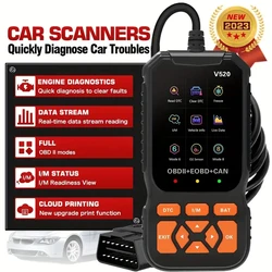 OBD2 Scanner Live Data Professional Mechanic OBDII Diagnostic Code Reader Tool For Check Engine Light Cloud Printing