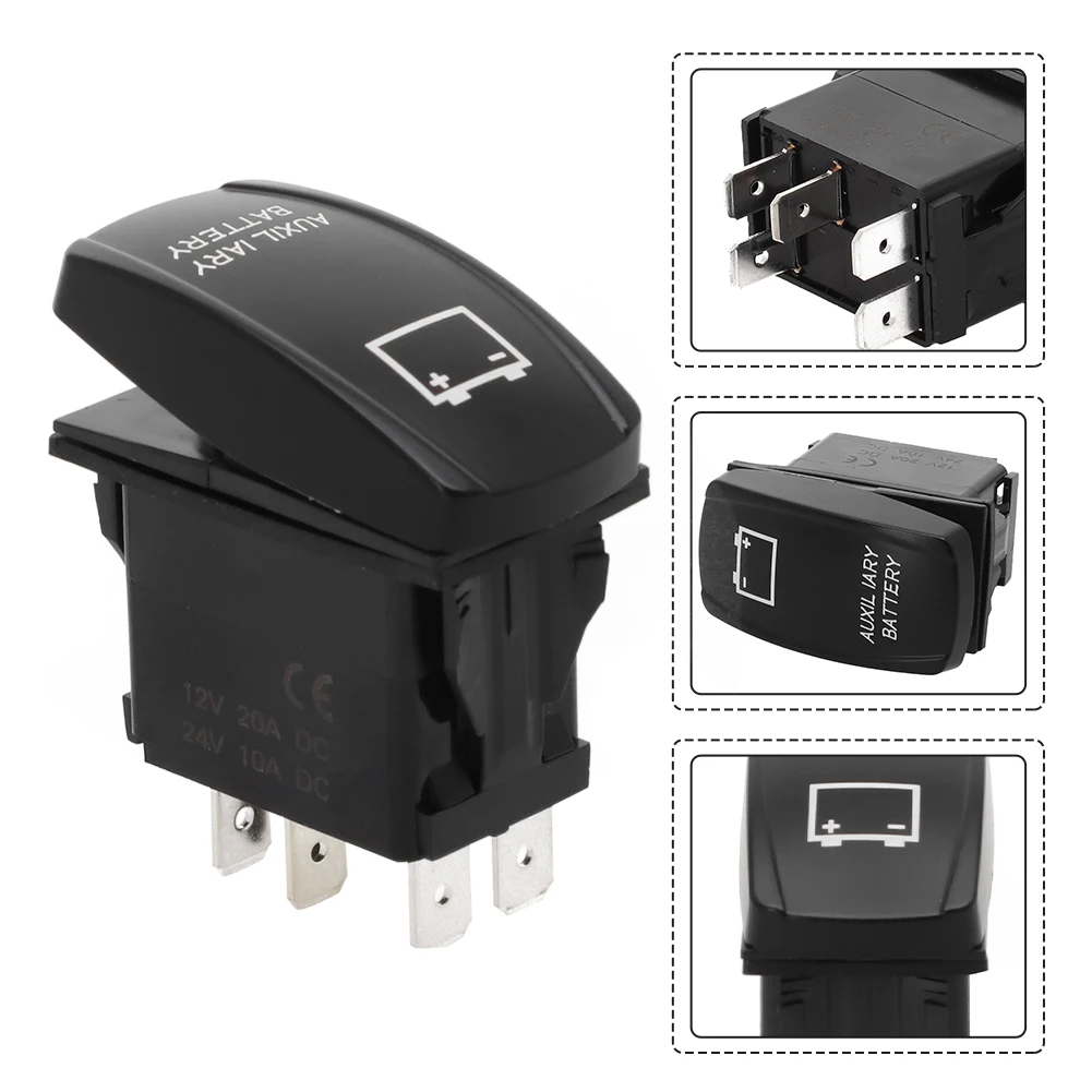 Accessories Car Modification Switch Yacht Switch -25~80℃ 5-pin Backlit Lights Black Hard Control Rocker IP65 Red