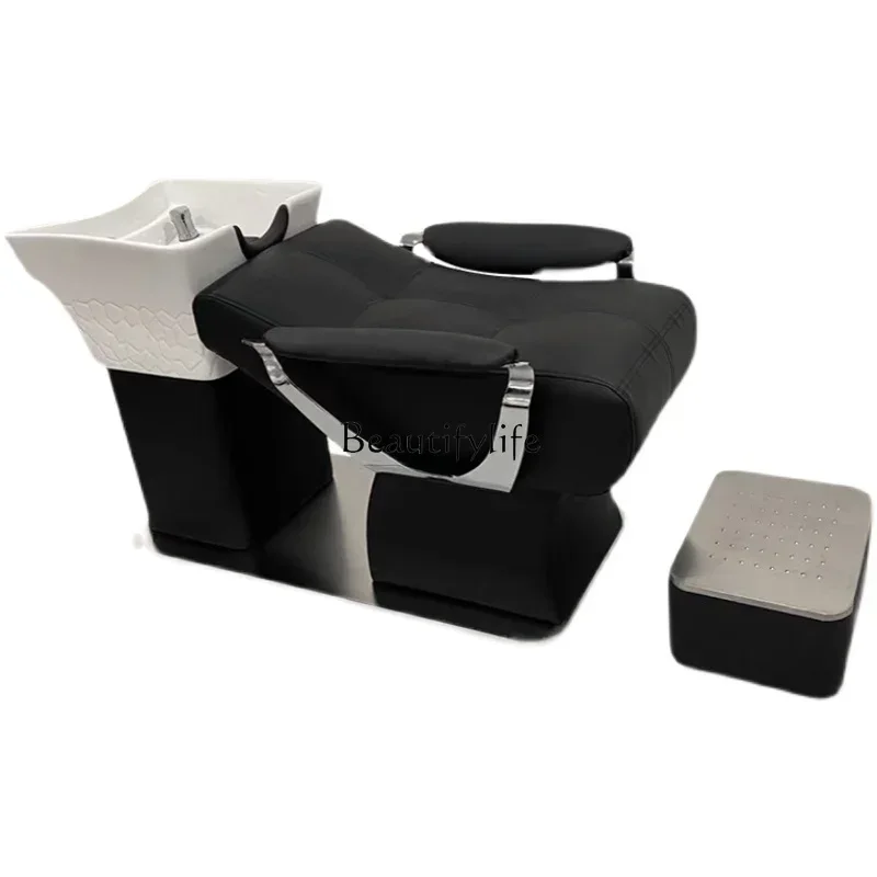 

lx29New Hair Salon Lying Half Shampoo Chair Hair Salon Special Massage Hair Saloon Dedicated Ceramic Basin