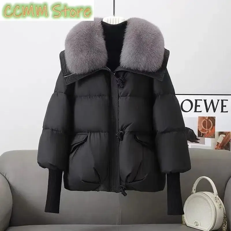 New Loose Ladies Cropped Jacket Winter Woman Parka Overcoat Korean Fashion Female Ultra Light Warm Coat