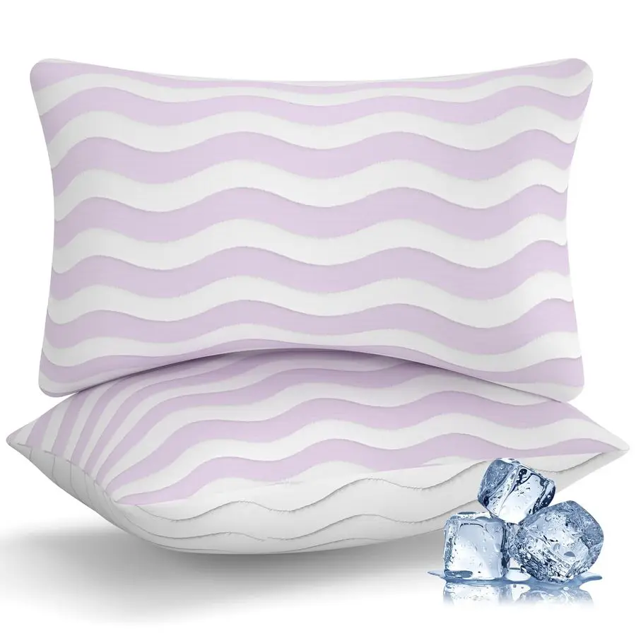 

King Size Set of 2 Cooling Shredded Memory Foam Bed Pillows for Sleeping, Adjustable Loft for Side, Back, and Stomach Sleepers,