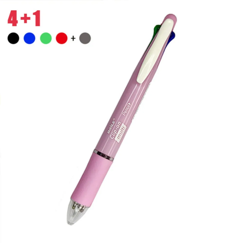 

2Pcs New 5 in 1 Ballpoint Pen Multicolor Writing Tool Writing Pencil Office Supply Stationery Writing Pen