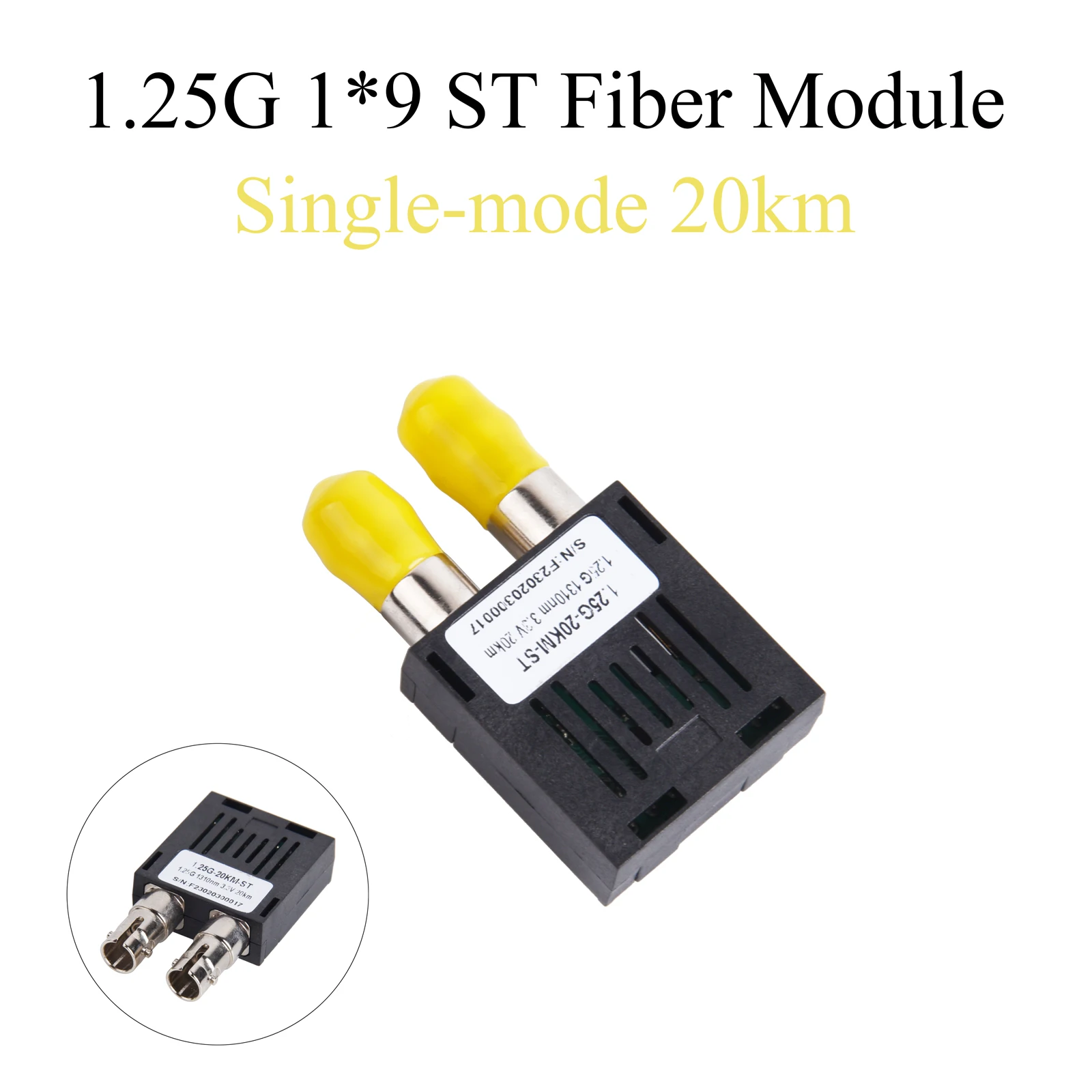 

1Pcs 1*9 Gigabit Gigabit Fiber Optic Module 1000M 2 ST UPC APC 1.25G Single Mode 1310nm 20KM Fiber Optical Send and Receive