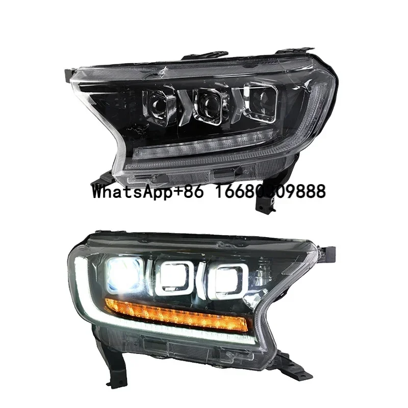 For Ford Ranger Everest 2016 2019 Headlights Upgrade LED Front Head Light Headlamp Assembly Car Accessories DRL