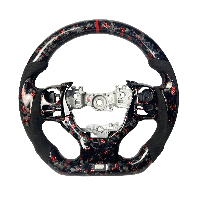 

For Lexus IS IS200 250 300 350 NX LC GS Red Forged Carbon Fiber Sports Wheel with Suede for Lexus IS 2005-2014 Drop Shipping