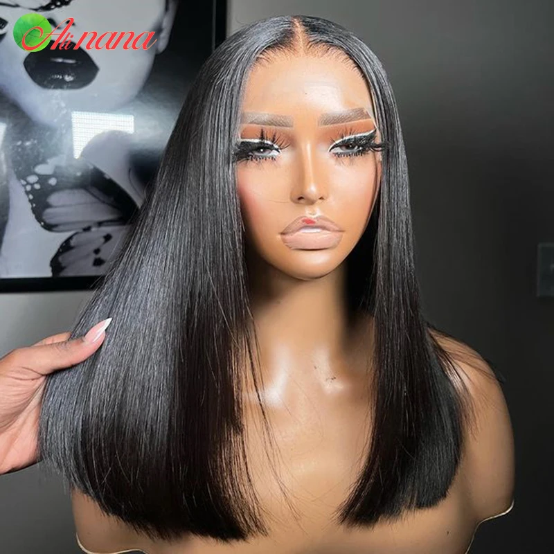 5x5 Lace Closure Wig Highlights Blonde Brown Straight Transparent Lace Frontal Wigs Pre-Plucked 13x6 Lace Frontal Human Hair Wig