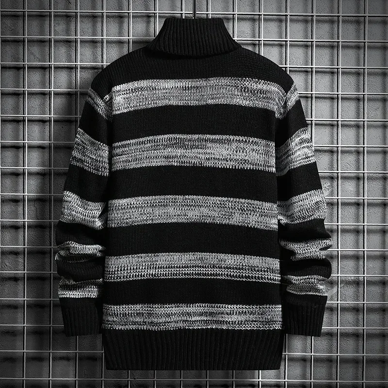 2024 Autumn and Winter New Sweater Round Neck Fashionable Warm Pullover for Men and Women Striped Sweaters