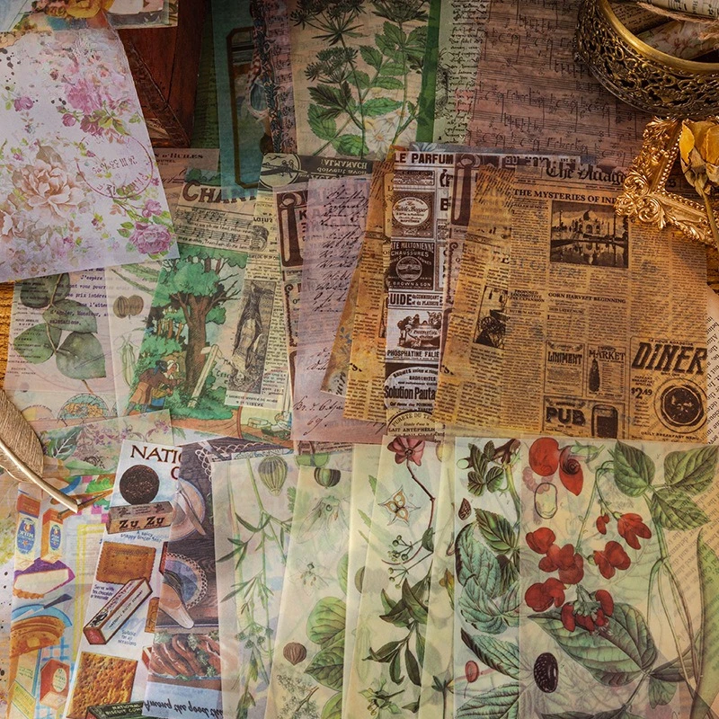 15 Sheets/Pack Memory Moment Series Scrapbook Paper, Vintage Artistic DIY Decorative Paper for Journal Collage
