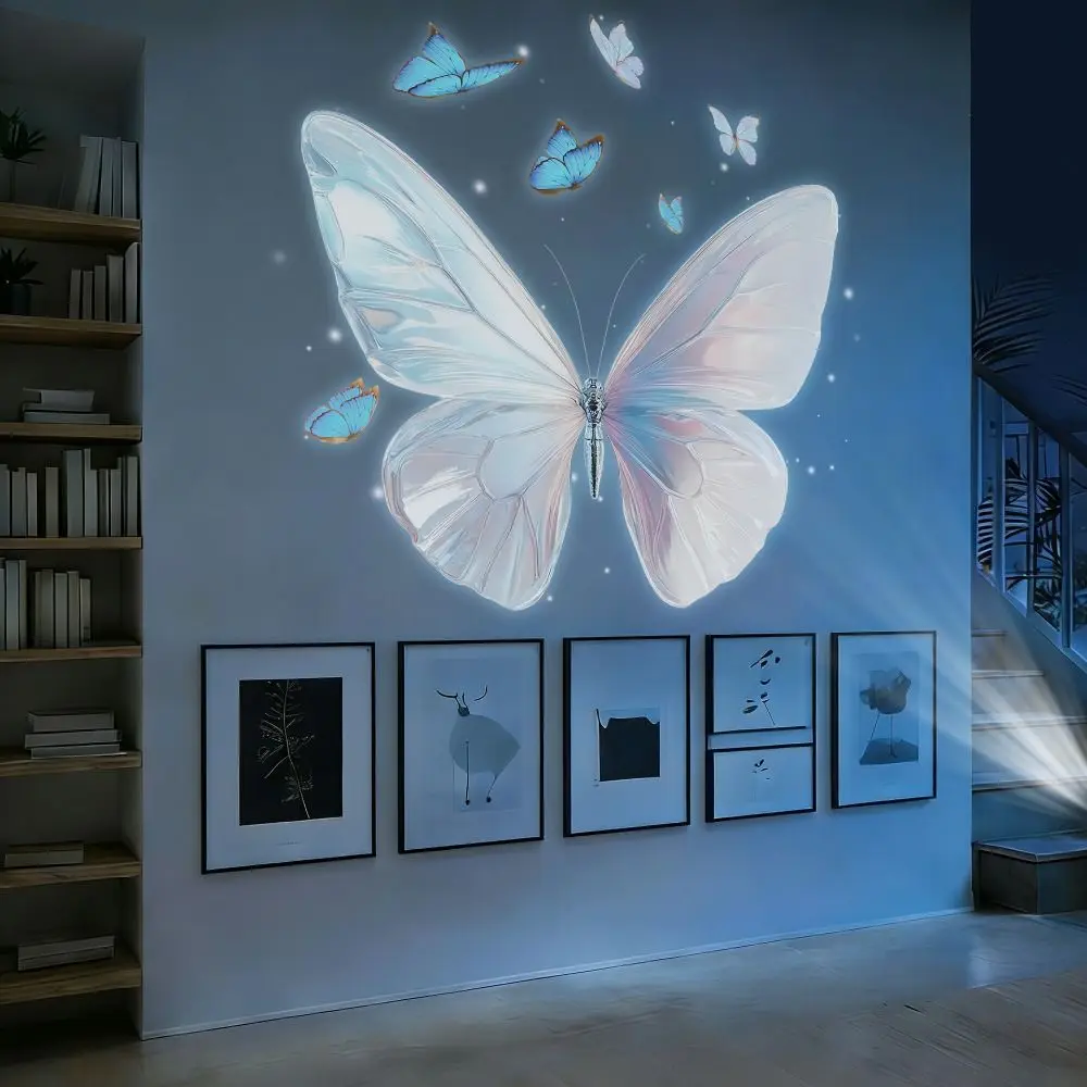 Adjustable Patterns Butterfly Projection Lights Portable Design 360° Rotating Ocean Projection Lamp USB Powered Butterfly
