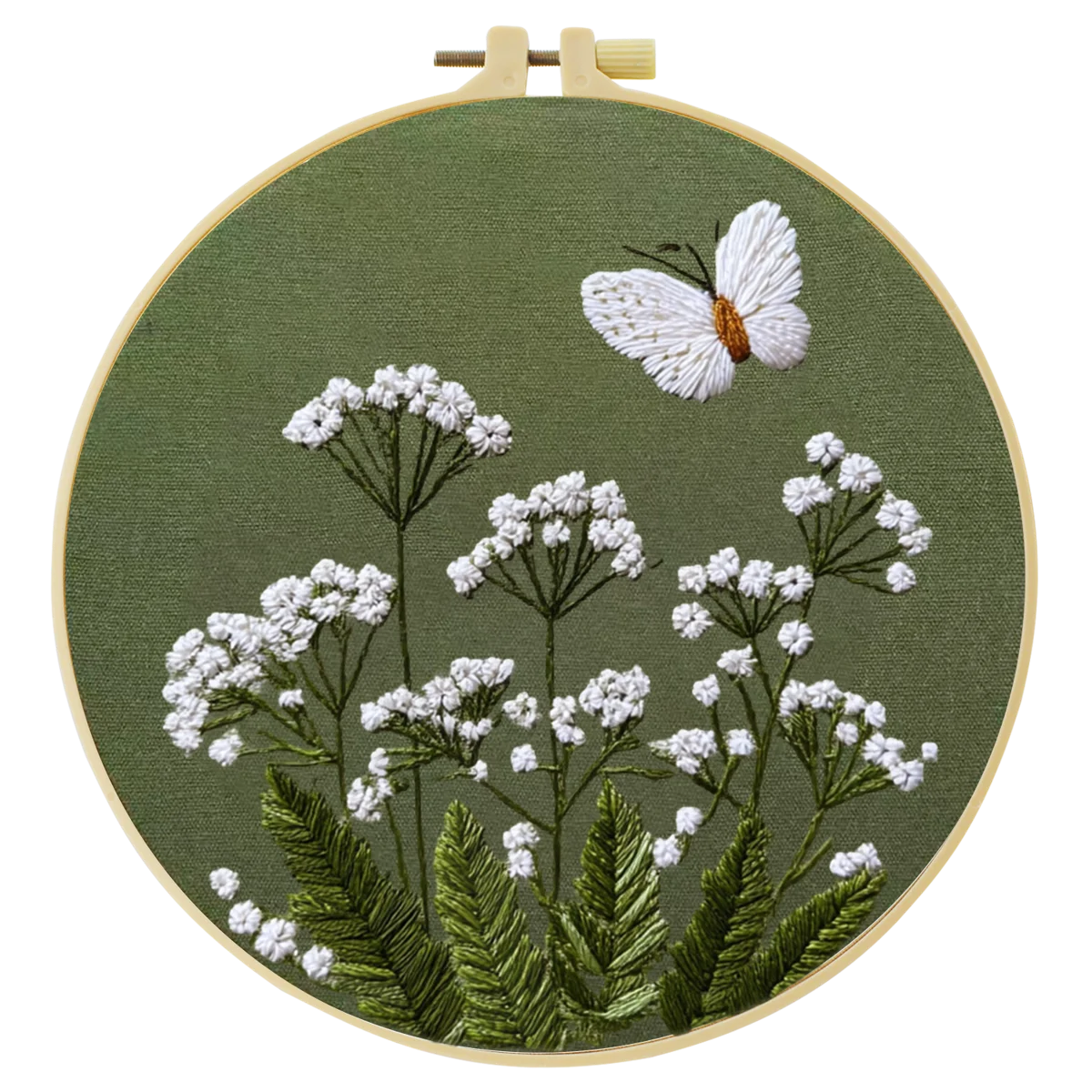 1 Stück 20X20CM/15X15CM 7,87/6,3 Zoll Blumen-Stickerei-Starter-Kit DIY-Kit DIY-Stickerei-Set Handarbeiten Malerei Heimdekoration – Detail 5