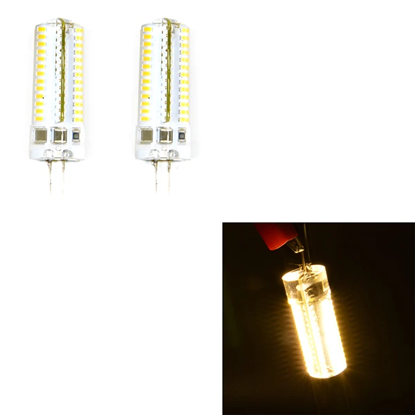 2Pcs G4 220V 5W 104-LED Smd 3014 Warm White Light Bulb 420lm 3000k 360 Degree Easy Installation G4 LED Light Bulb