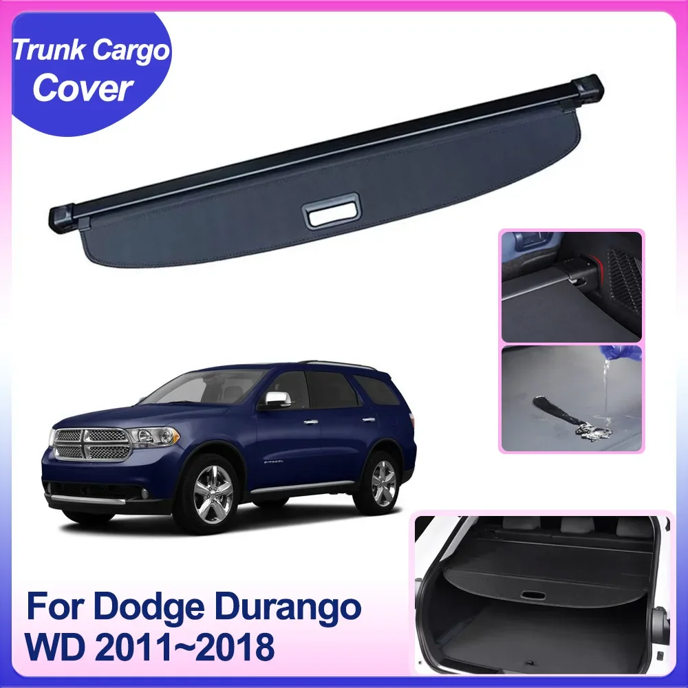 Car Trunk Cargo Cover for Dodge Durango WD 2011~2018 Shield Shade Curtain Rear Luggage Partition Board Auto Interior Accessories